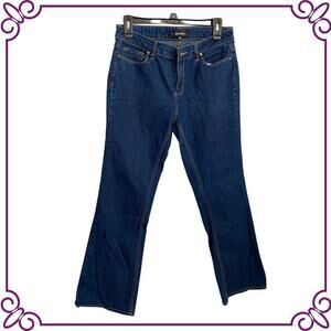 Daisy Fuentes Straight Leg Mid Rise Indigo Rinse Jeans Size 8 Petite